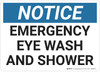 Notice: Emergency Eye Wash Shower - Wall Sign