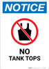 Notice: No Tank Tops with Icon - Wall Sign