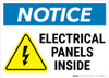 Notice: Electrical Panels Inside - Wall Sign Notice: Electrical Panels Inside - Wall Sign