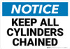 Notice: Keep All Cylinders Chained Landscape - Wall Sign Notice: Keep All Cylinders Chained Landscape - Wall Sign
