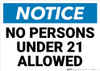 Notice: No Persons Under Allowed Landscape - Wall Sign