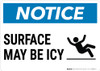 Notice: Surface May Be Icy Person Slipping Icon Landscape - Wall Sign Notice: Surface May Be Icy Person Slipping Icon Landscape - Wall Sign