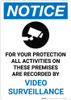 Notice: All Activities Recorded Video Surveillance Video Camera Icon - Portrait Wall Sign Notice: All Activities Recorded Video Surveillance Video Camera Icon - Portrait Wall Sign