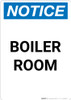 Notice: Boiler room - Portrait Wall Sign