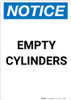 Notice: Empty Cylinders - Portrait Wall Sign Notice: Empty Cylinders - Portrait Wall Sign