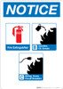 Notice: Fire Extinguisher and Flammable Materials with Icons - Portrait Wall Sign
