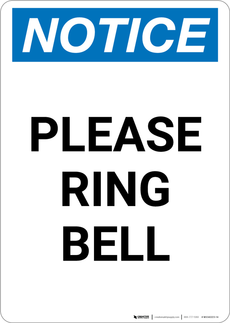 Please Ring Bell For Assistance Desk Sign - 6