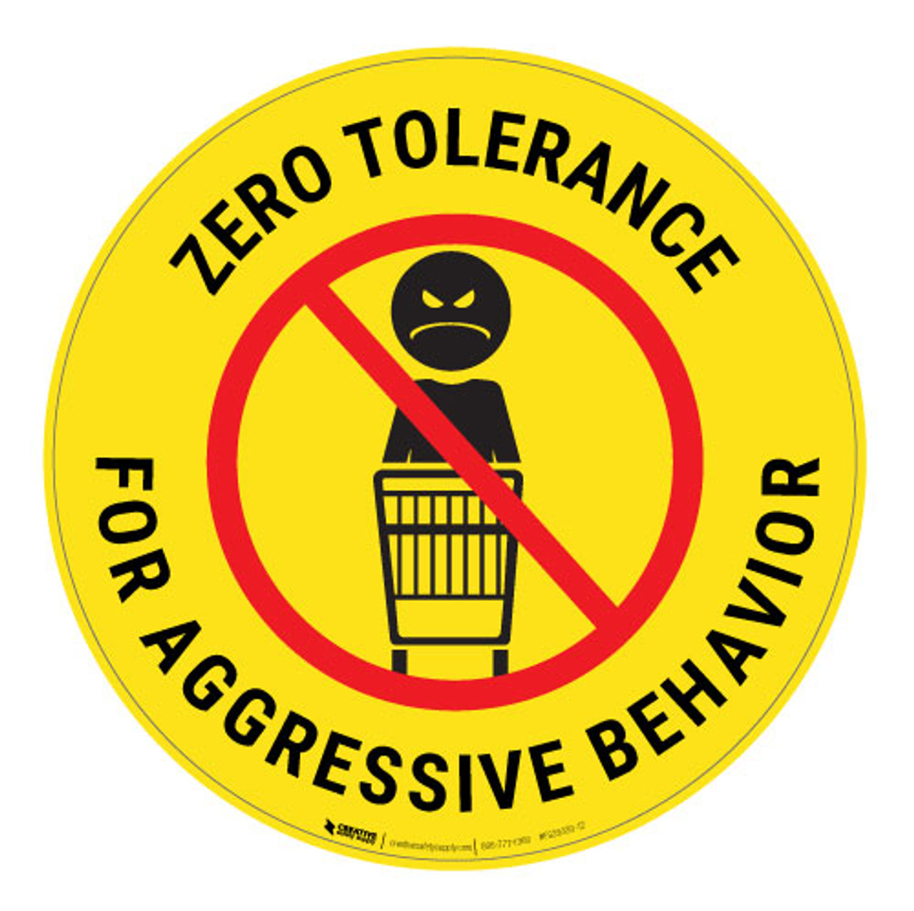 Zero Tolerance - Yellow - Floor Sign | 5S Today
