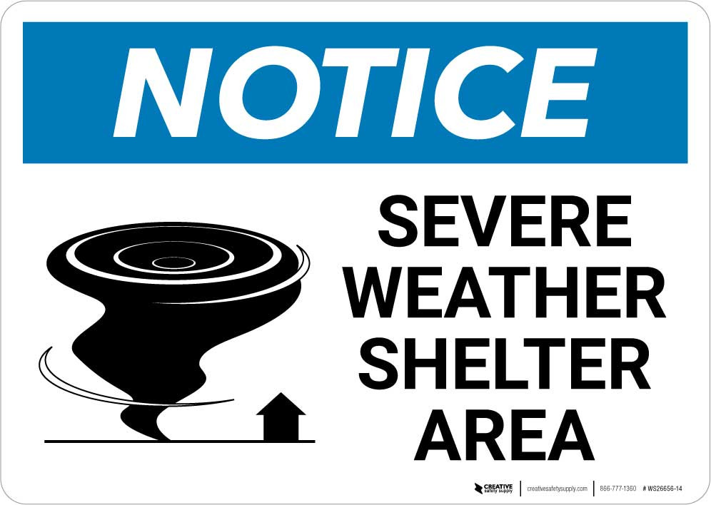 Notice: Severe Weather Shelter Area with Icon Landscape | 5S Today