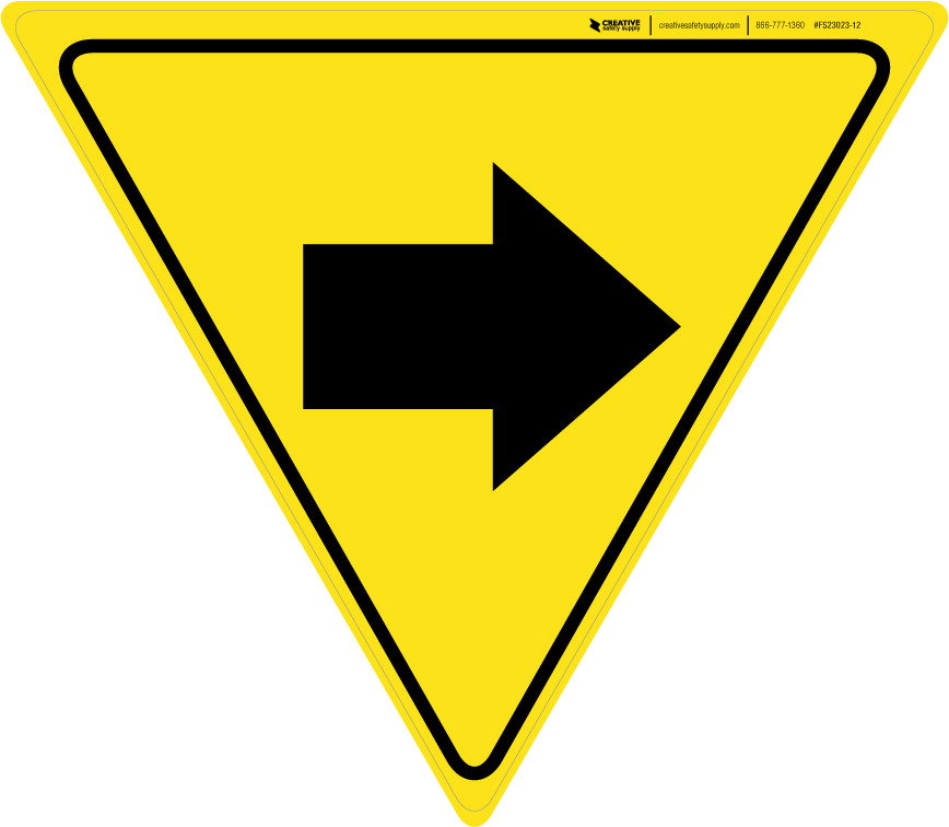 Right Arrow Yield - Floor Sign | 5S Today