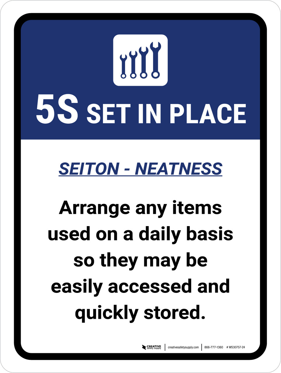 5S Set In Place Portrait - Wall Sign