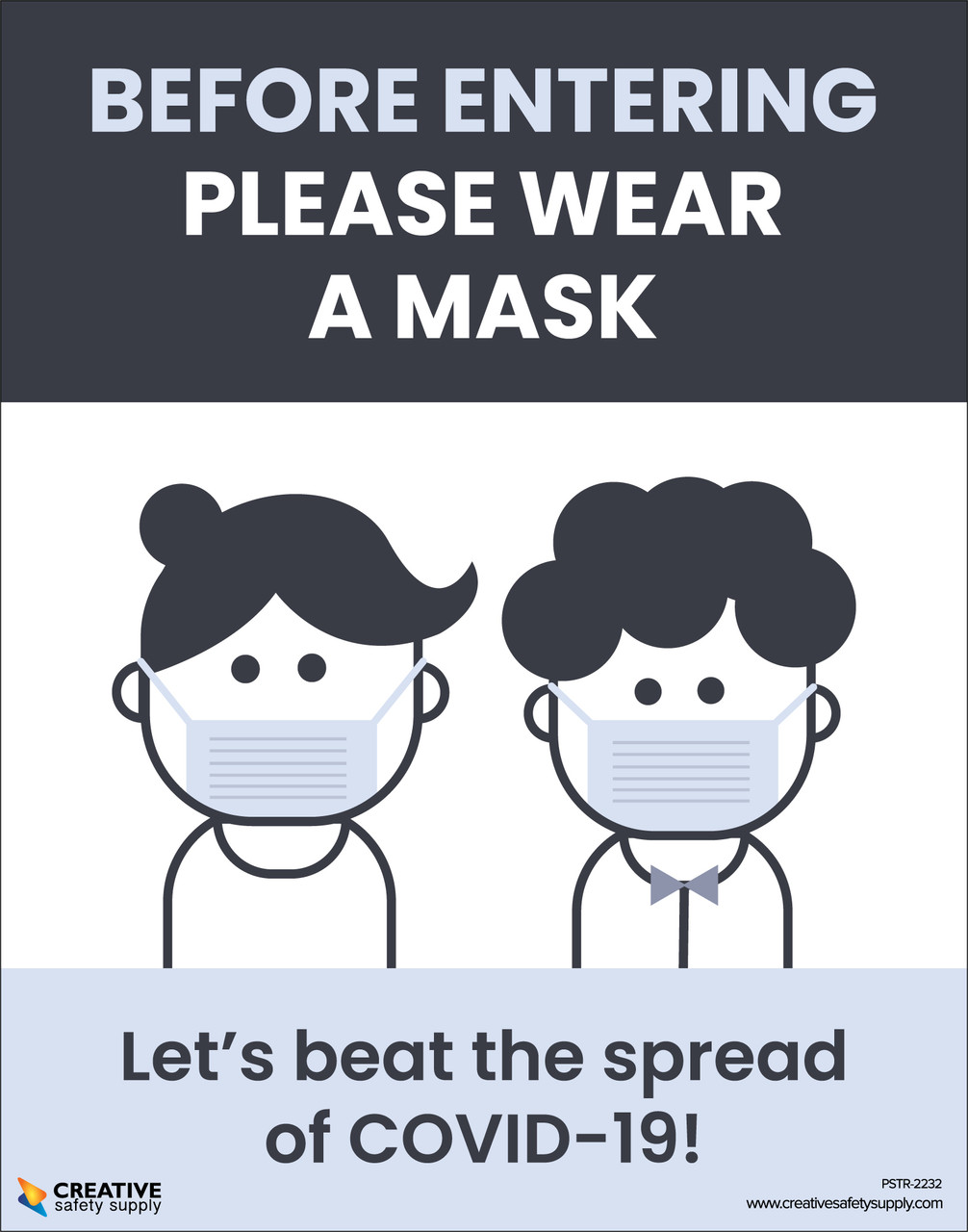 Before Entering Please Wear A Mask Poster