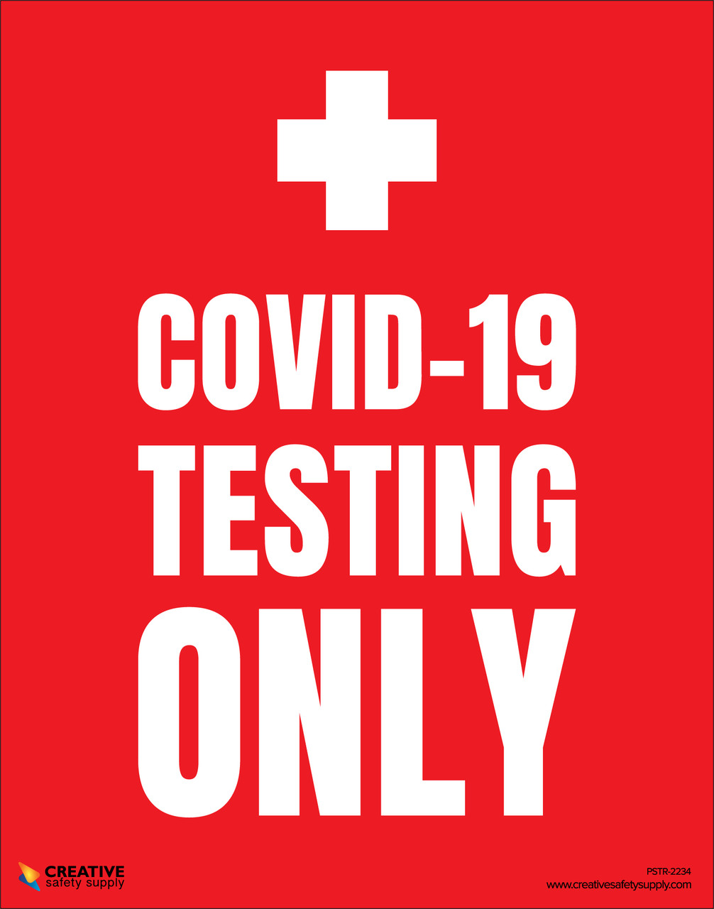 Covid-19 Testing Only (Red) - Poster