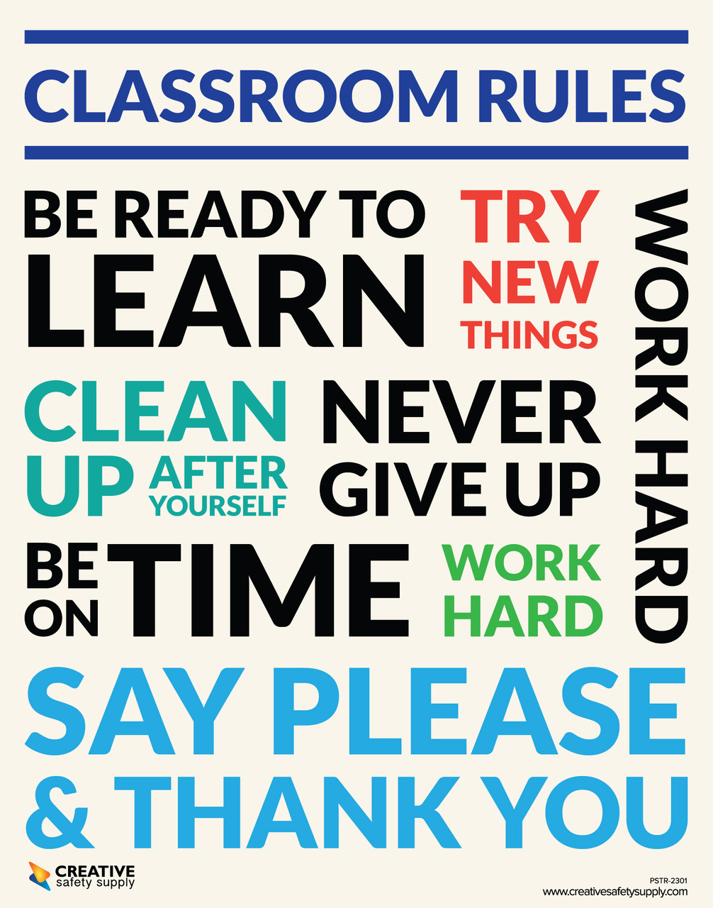 high school rules poster