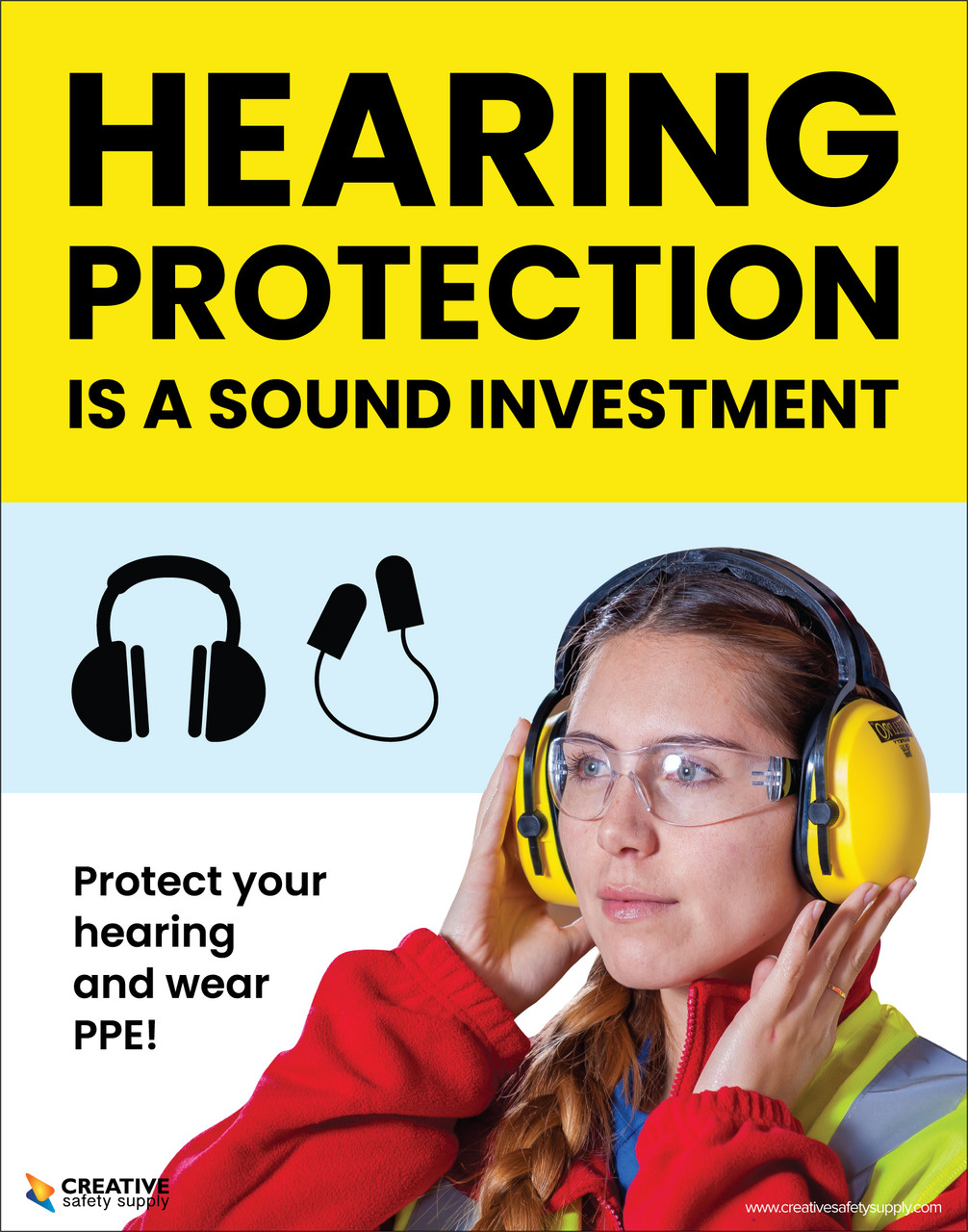 Hearing Protection Required Signs - Anti-Slip Floor Sticker
