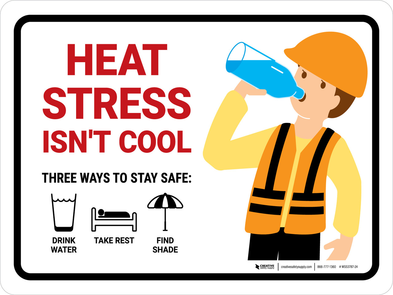 Heat Stress Safety Poster - Heat Stress Isn't Cool – Inspire Safety