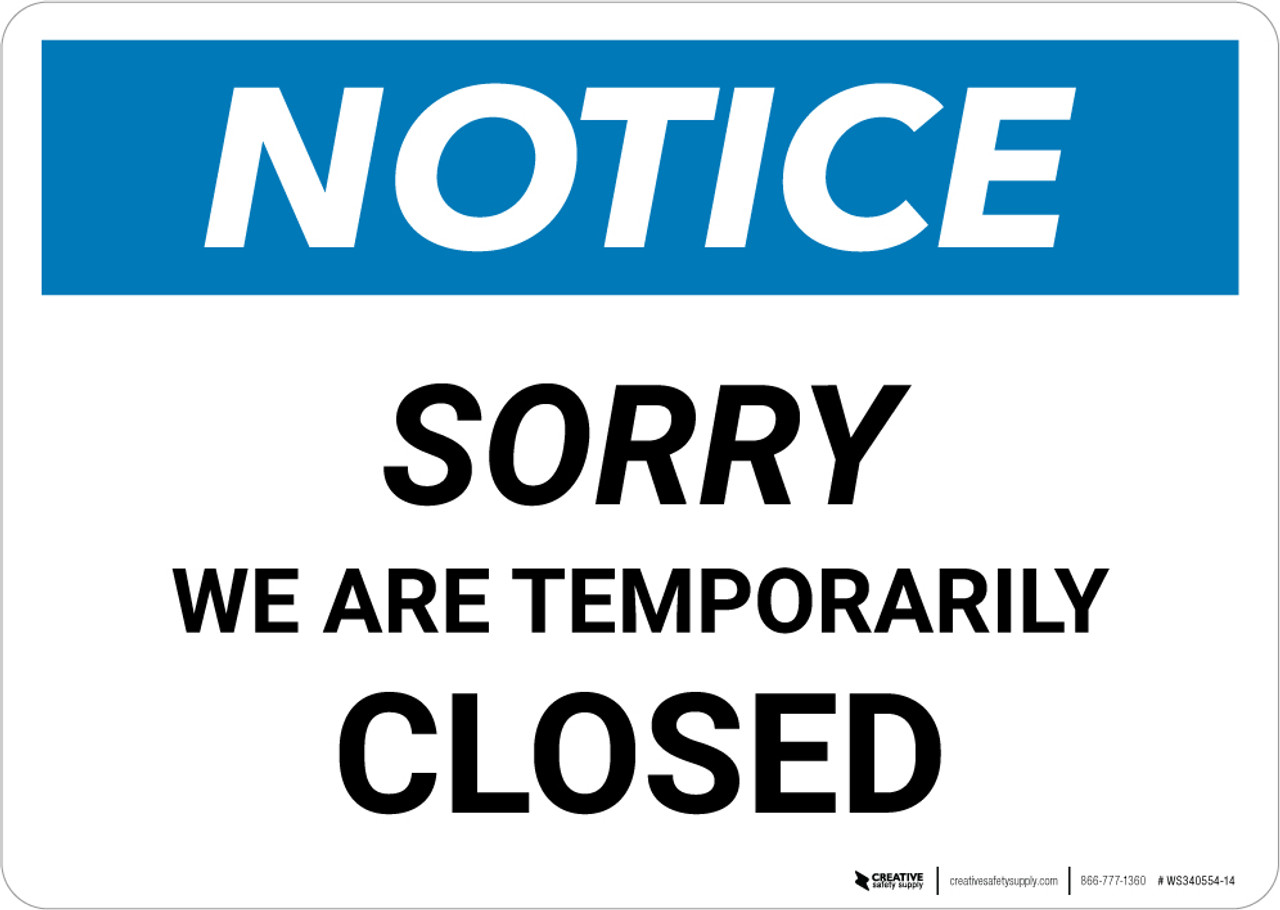 sorry temporarily closed