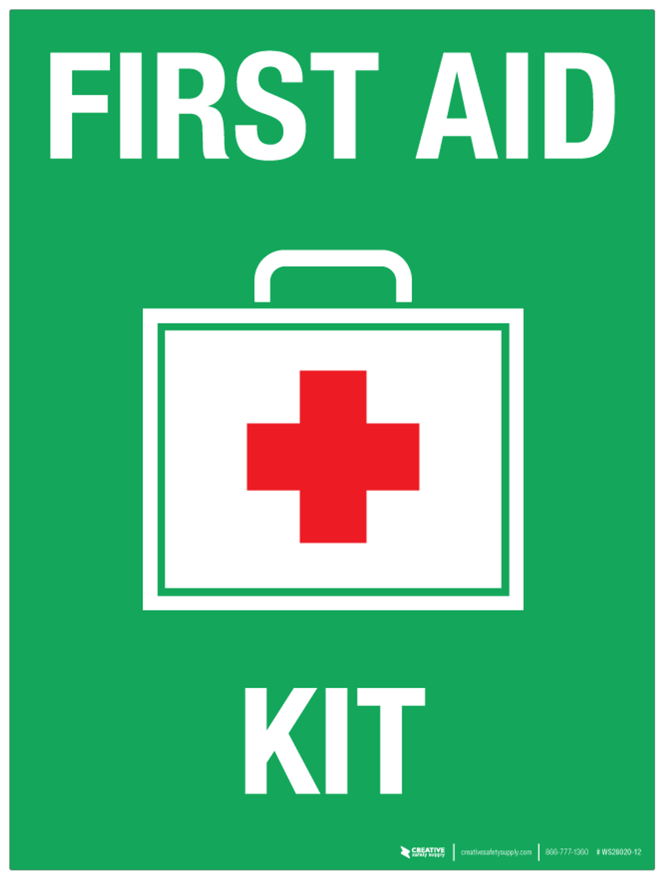 red first aid kit sign