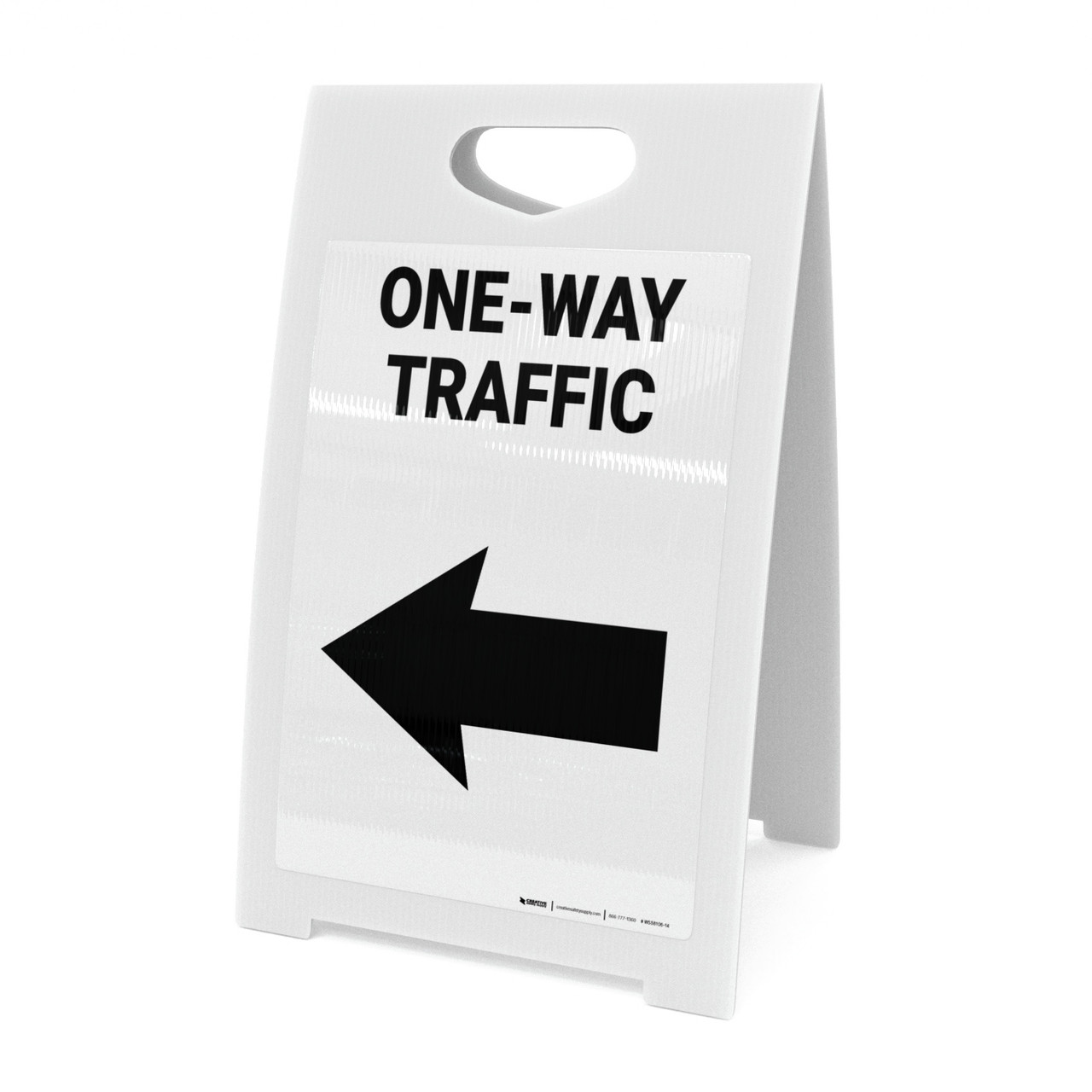 One-Way Traffic Left Arrow Portrait - A-Frame Sign | 5S Today