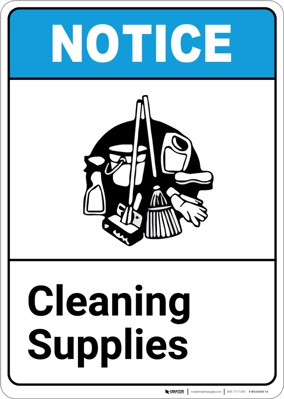 Facilities Housekeeping Sign - Dispensing Room Cleaning Supplies