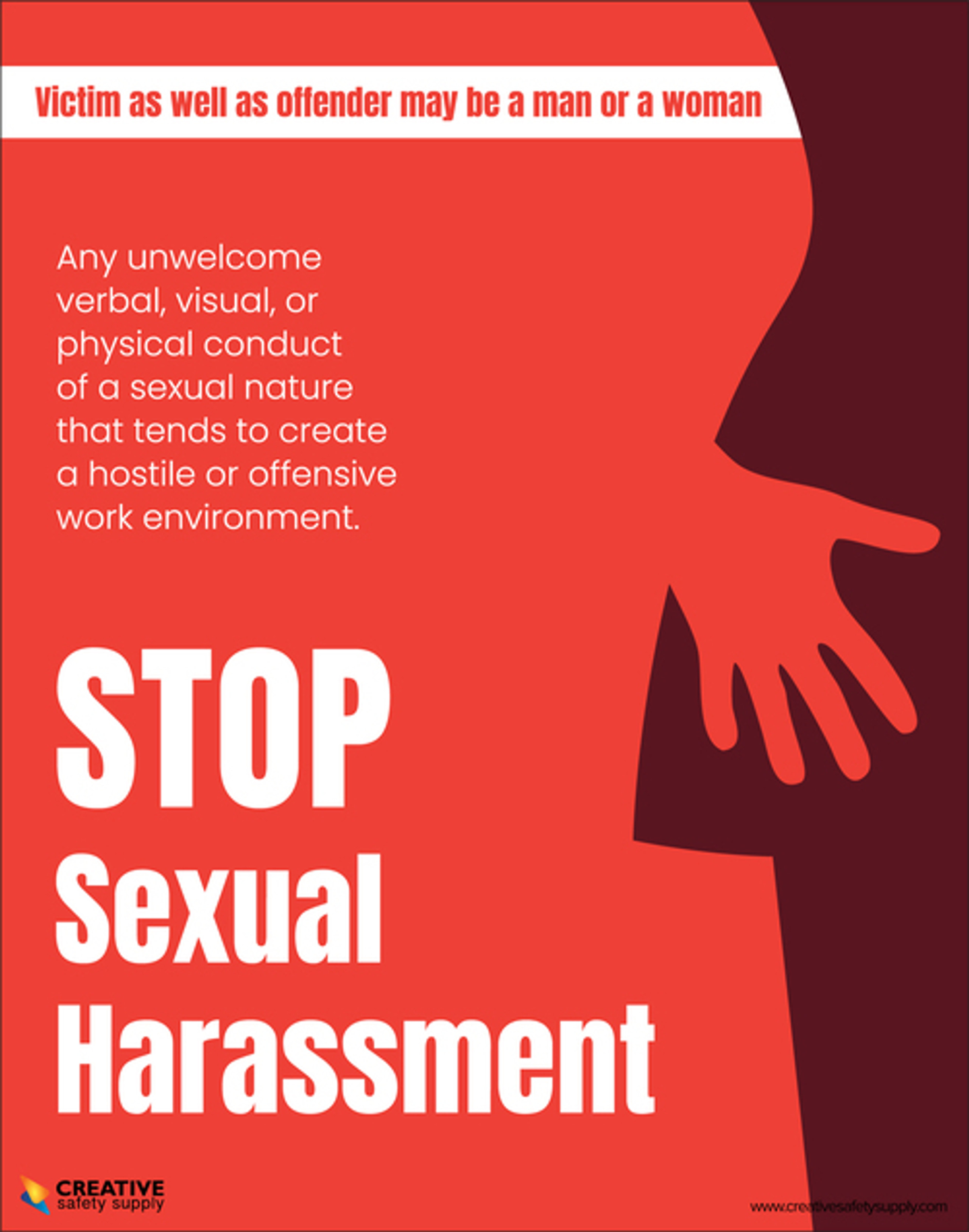 Stop Sexual Harassment At Work Poster 