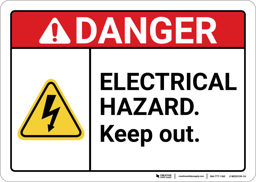 Danger Electrical Hazard Keep Out ANSI Wall Sign 5S Today