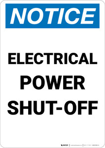 Notice: Electrical Power Shut-Off Portrait