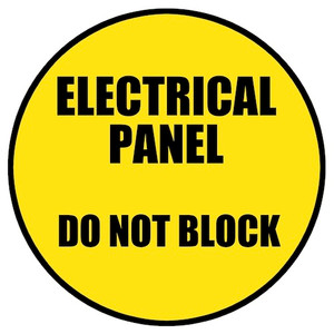 Electrical Panel Do Not Block yellow/black Sign
