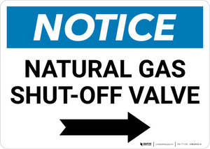 Notice: Natural Gas Shut-Off Valve with Right Arrow Landscape