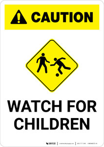 Caution: Watch for Children with Icon Portrait
