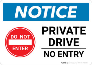 Notice: Private Drive - No Entry Landscape