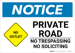 Notice: Private Road - No Trespassing/Soliciting with Icon Landscape