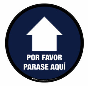 Please Wait Here Until Called Forward Spanish - Floor Sign