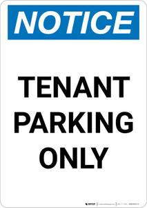 Notice: Tenant Parking Only Portrait