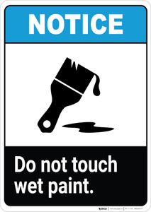 Notice: Do Not Touch Wet Paint with Icon ANSI Portrait
