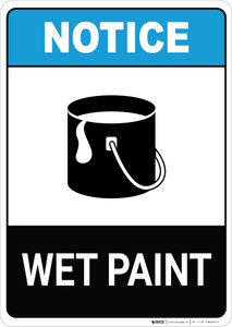 Notice: Wet Paint with Icon ANSI Portrait