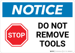 Notice: Stop: Do Not Remove Tools Landscape