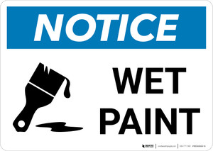 Notice: Wet Paint with Icon Landscape