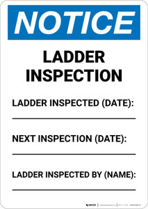 Notice: Ladder Inspection Portrait