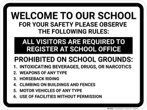 Welcome To Our School Rules Landscape - Wall Sign