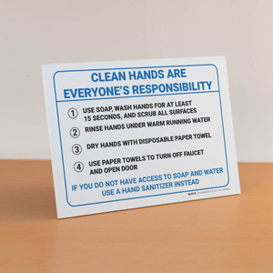 Clean Hands are Everyone's Responsibility - Desktop Sign