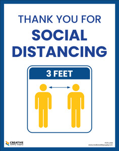 Thank You For Social Distancing (3 Feet) - Poster