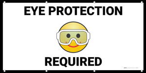 Eye Protection Required White with Emojis - Banner