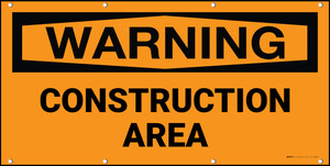 Warning Construction Area Banner