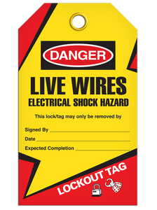 Lockout Elec Shock Tags