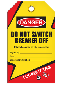 Lockout Breaker Off Tags