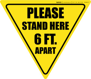 Please Stand Here 6 Ft. Apart Yield - Floor Sign