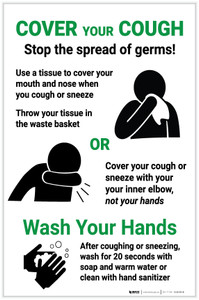 Cover Your Cough - Stop the Spread of Germs - Label