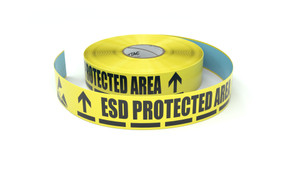 ESD Protected Area with Hand Symbol and Underline - Inline Printed Floor Marking Tape