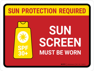 Sun Screen Must Be Worn Landscape - Wall Sign